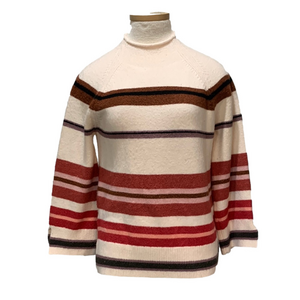 Loft sz MP chunky striped high neck sweater
